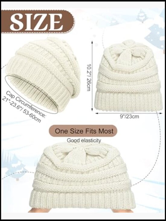 Warm Slouchy Knit Beanies - Acrylic Winter Hats